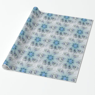 Floral Beauty Abstracte Modern Blue Pastel Flower Cadeaupapier
