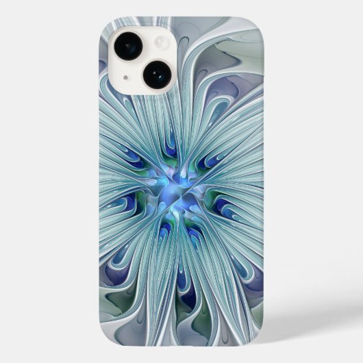 Floral Beauty Abstracte Modern Blue Pastel Flower Case-Mate iPhone Case (Achterkant)
