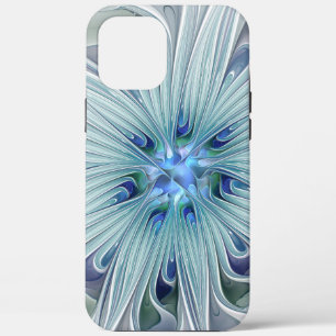 Floral Beauty Abstracte Modern Blue Pastel Flower iPhone 12 Pro Max Hoesje