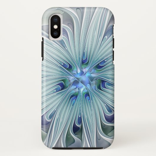 Floral Beauty Abstracte Modern Blue Pastel Flower Case-Mate iPhone Case (Achterkant)