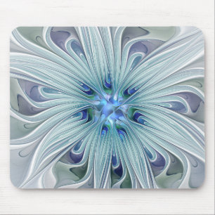 Floral Beauty Abstracte Modern Blue Pastel Flower Muismat