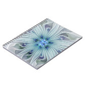 Floral Beauty Abstracte Modern Blue Pastel Flower Notitieboek (Linkerzijde)