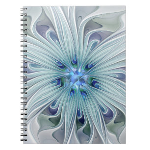 Floral Beauty Abstracte Modern Blue Pastel Flower Notitieboek