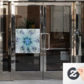 Floral Beauty Abstracte Modern Blue Pastel Flower Raamsticker (Kantoordeur)