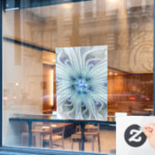 Floral Beauty Abstracte Modern Blue Pastel Flower Raamsticker (Cafe Raam)