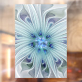 Floral Beauty Abstracte Modern Blue Pastel Flower Raamsticker (Vel 2)