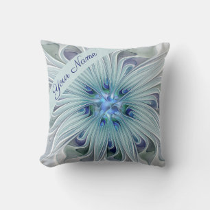 Floral Beauty Abstracte moderne Art Blue Flower Kussen