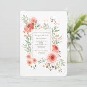 Floral Beauty Afstuderen Invitation Kaart (Staand voorkant)