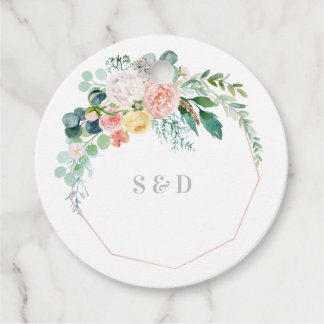 Floral Beauty Bruiloft Monogram Favor Tag Bedankjes Labels