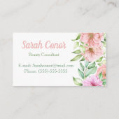 Floral Beauty Consultant Carte de visite (Dos)