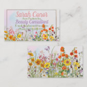 Floral Beauty Consultant Carte de visite (Devant / Derrière)