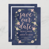 Floral Beauty Editable Color Enregistrer La Carte (Devant / Derrière)