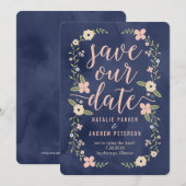 Floral Beauty Editable Color Enregistrer La Carte  (Devant / Derrière)