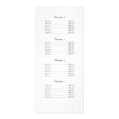 Floral Beauty Face Salon Prix Menu (Dos)