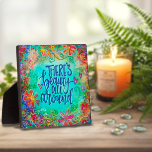 Floral Beauty Quote Inspirerend Plaque Fotoplaat