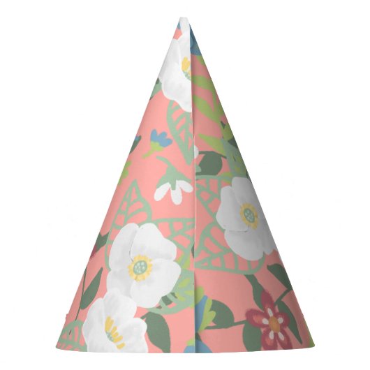 Floral Beauty | Witte bloemen | Alle voorvallen Feesthoedjes (Achterkant)