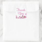 Floral bedankt Fuchsia roze bloemen Vierkante Sticker (Tas)