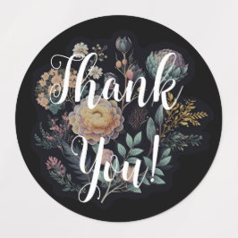 Floral bedankt labels