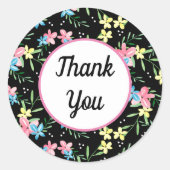 Floral bedankt ronde sticker (Voorkant)