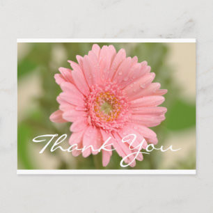 Floral bedankt roze Gerbera Daisy Flower Briefkaart