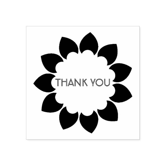 Floral bedankt 	rubberstempel (Afrduk)