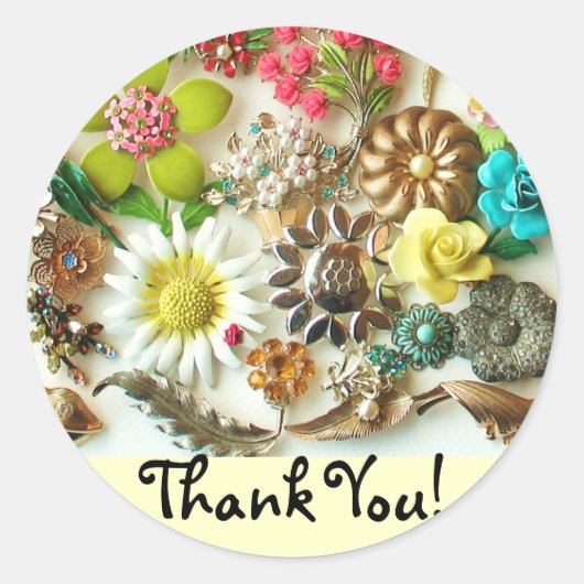 Floral bedankt Sticker (Voorkant)