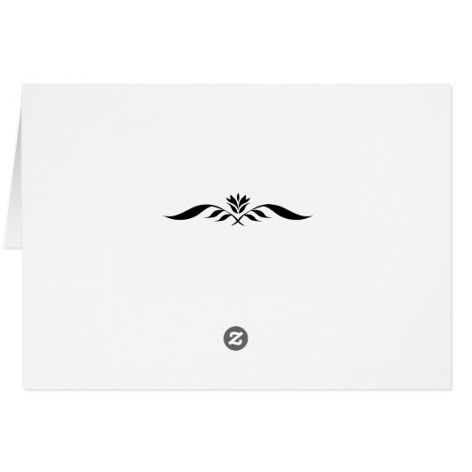 Floral bedankt zwart en wit elegant modern (Achterkant Horizontaal)