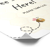 Floral Bee dank u voor het zijn hier teken Poster (Hoek)