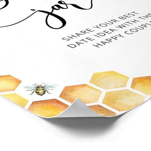 Floral bee date nachtideeën. Datum jar bridal Poster (Hoek)