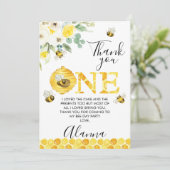 Floral Bee First Bee day Anniversaire Carte de rem (Debout devant)