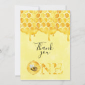 Floral Bee First Bee day Anniversaire Carte de rem (Dos)