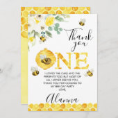 Floral Bee First Bee day Anniversaire Carte de rem (Devant / Derrière)