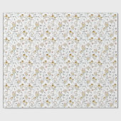 Floral Bee Happy Cadeaupapier (Vlak)