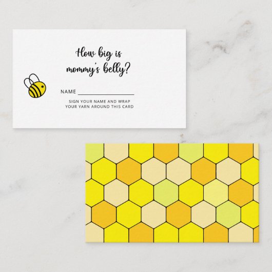 Floral Bee hoe groot is mama's buik Informatiekaartje (Voorkant / Achterkant)