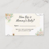 Floral bee hoe groot is mama's buikomheining informatiekaartje (Voorkant)