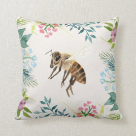 Floral Bee Pillow Kussen