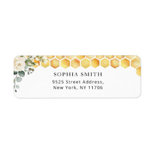Floral bee Return Address Label