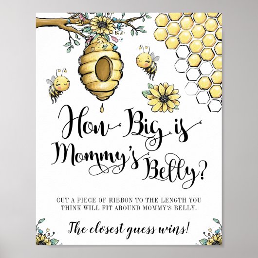 Floral Beehive Honey Bee Belly Game Poster (Voorkant)