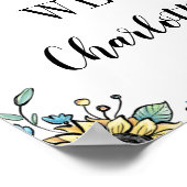 Floral Beehive Honey So Sweet Bee 1e verjaardag Poster (Hoek)