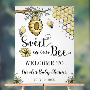 Floral Beehive Honey Sweet Bee Baby shower Welkom Acryl Bord