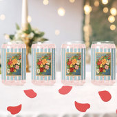 Floral Begonias Pink 1902 Seed Packet Red Teal