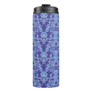 Floral behang naadloos patroon thermosbeker