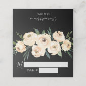 Floral Beige Black Wedding Place Card (Buitenkant ongevouwen)