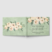 Floral Beige Groene Bruiloft Gastenboek (Volledig)