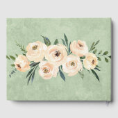 Floral Beige Groene Bruiloft Gastenboek (Achterkant)