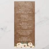 Floral Beige Programme de mariage Brown (Dos)