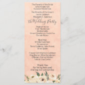 Floral Beige Rose Programme de mariage (Dos)