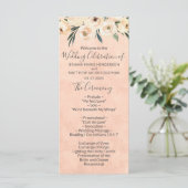 Floral Beige Rose Programme de mariage (Debout devant)