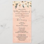 Floral Beige Rose Programme de mariage (Devant)