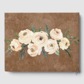 Floral Beige sur le Mariage Brown Livre d'hôtes (Verso)